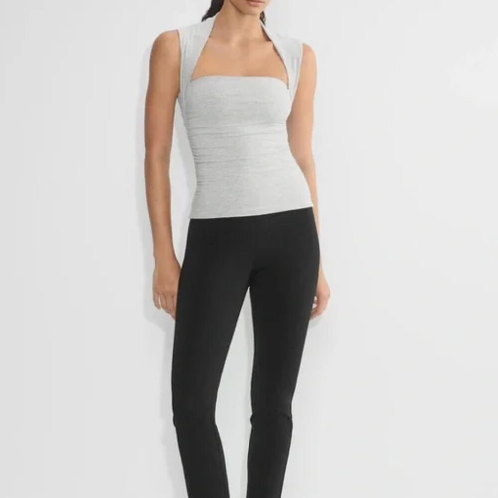 Aritzia Flourish Contour Heather Chrome Gray Tank Top